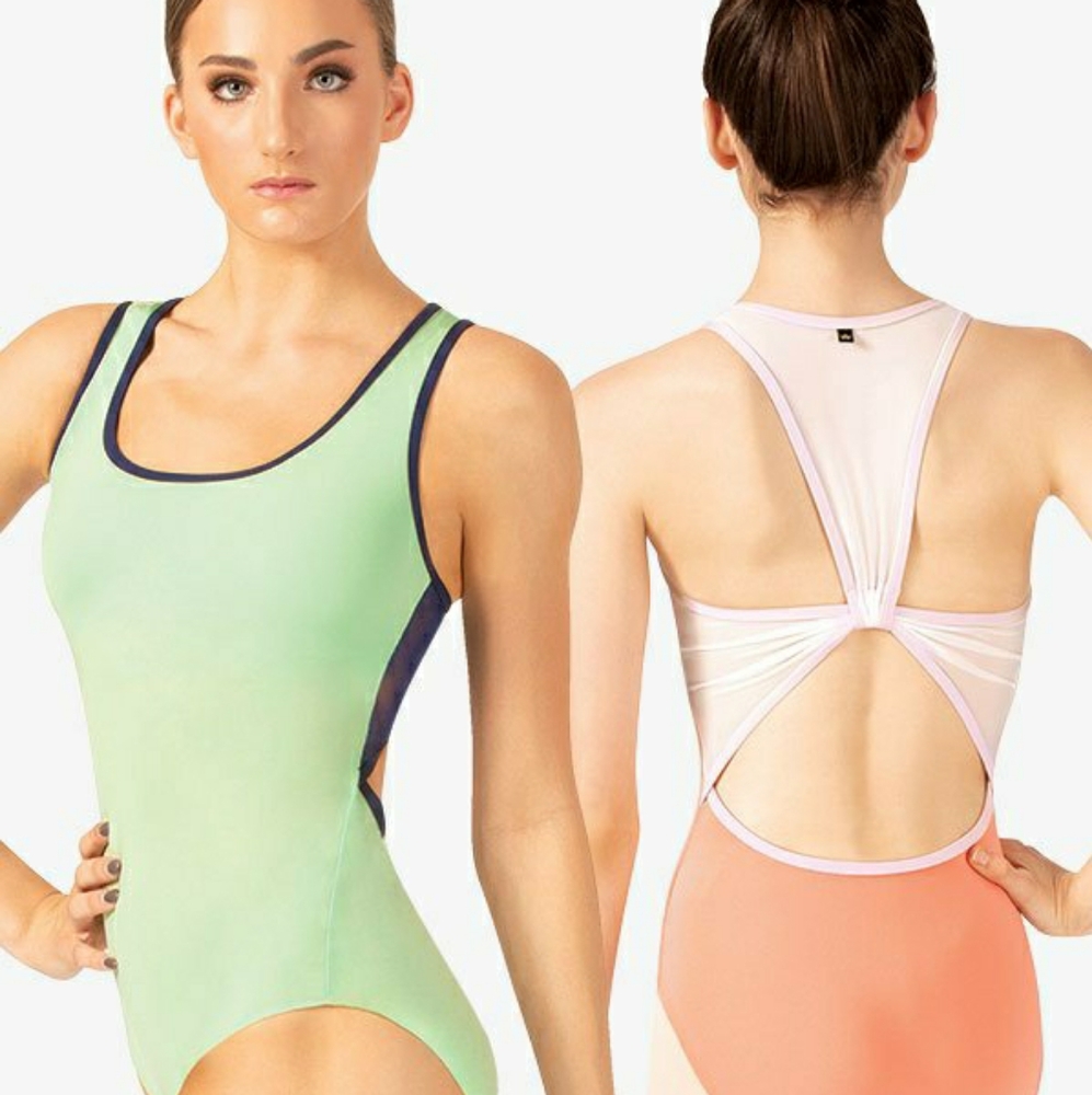 Mariia Stella, mesh back leotard. BLACK